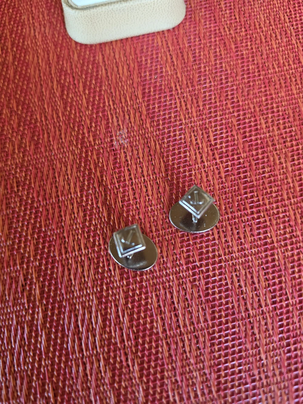 Vintage Silver & Black Enamel Elephant Lucky Upturned Trunk Oval Cufflinks - EUC
